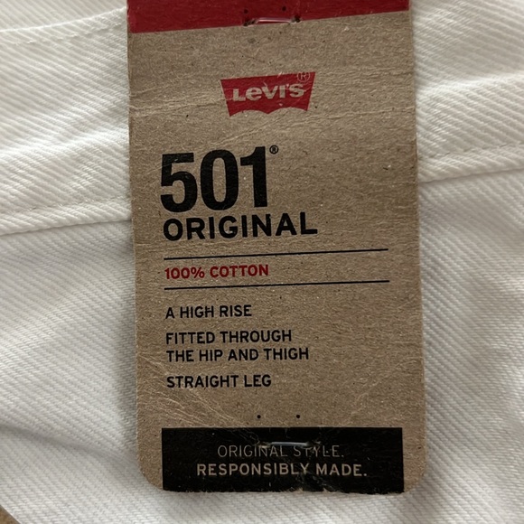Levi’s 501 Original White Button Front Jeans 31x30 - Picture 2 of 11